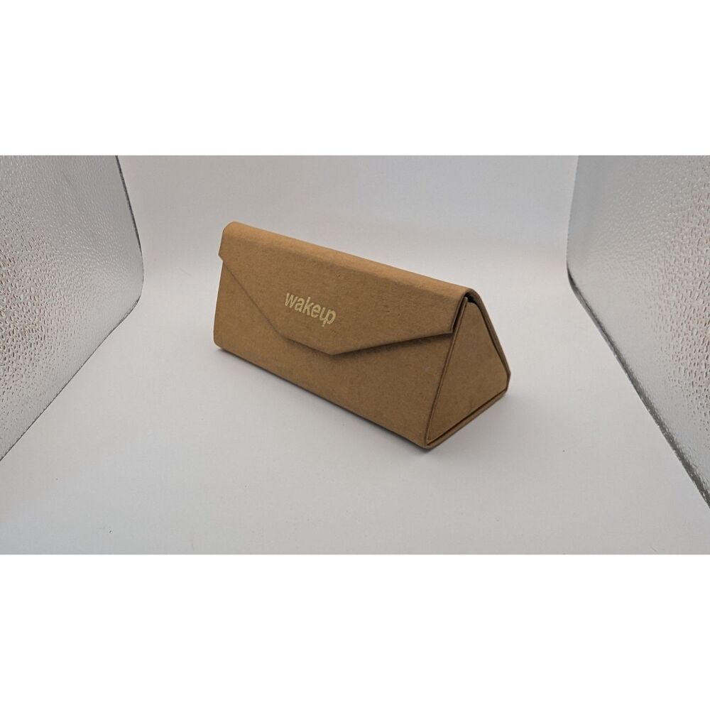 Wakeup Brown Folding Eye Glass Case
